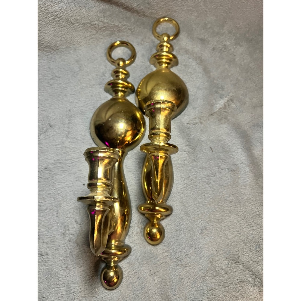 Vintage Syroco Homco Gold Wall Candle Sconce Pair Hollywood Regency 1969 USA